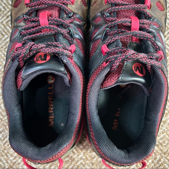 MERRELL ALL OUT BLAZE Brown Womens 8 Leather Lace Up Hiking Boots Hikers Gorpcor - Picture 7 of 8